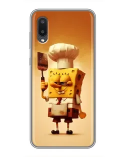 Чехол для Samsung Galaxy A02 с картинкой «Губка Боб повар»