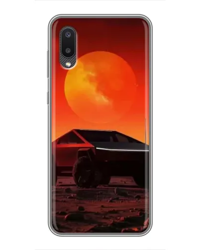 Чехол для Samsung Galaxy A02 с картинкой «Cybertruck на Марсе»