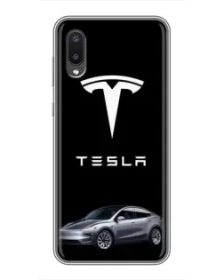 Чехол для Samsung Galaxy A02 с картинкой «Tesla Model Y»