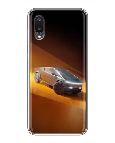 Чехол для Samsung Galaxy A02 с картинкой «Cybertruck в пустыне»
