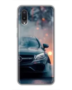 Чехол для Samsung Galaxy A02 с картинкой «Mercedes — ночной город»