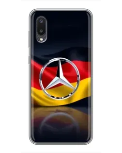 Чехол для Samsung Galaxy A02 с картинкой «Mercedes — флаг Германии»