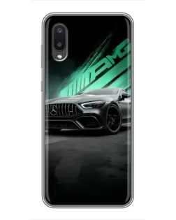 Чехол для Samsung Galaxy A02 с картинкой «Темный Mercedes AMG»