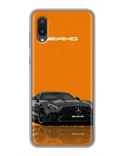 Чехол для Samsung Galaxy A02 с картинкой «Оранжевый Mercedes AMG»