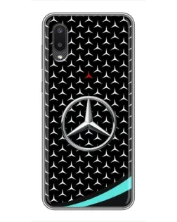 Чехол для Samsung Galaxy A02 с картинкой «Mercedes — бирюзовый акцент»