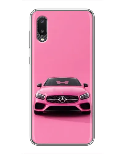 Чехол для Samsung Galaxy A02 с картинкой «Розовый Mercedes AMG»