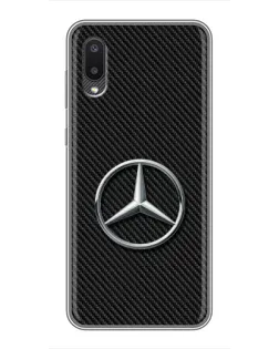Чехол для Samsung Galaxy A02 с картинкой «Карбоновый Mercedes стиль»
