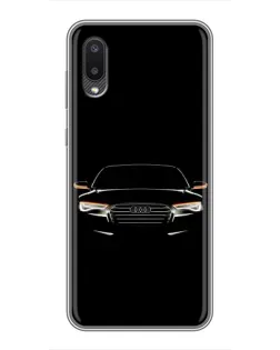 Чехол для Samsung Galaxy A02 с картинкой «Audi — ночной контур»