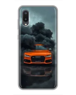 Чехол для Samsung Galaxy A02 с картинкой «Audi в облаках дыма»