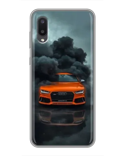Чехол для Samsung Galaxy A02 с картинкой «Audi в облаках дыма»