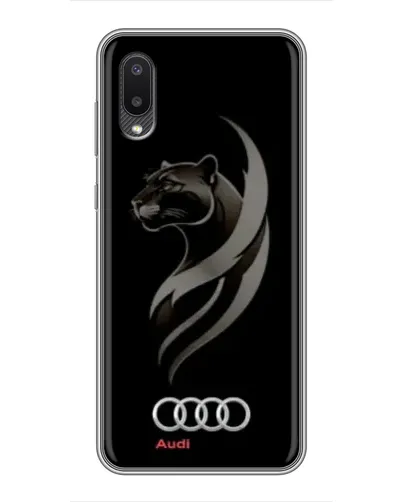 Чехол для Samsung Galaxy A02 с картинкой «Графика — пантера и Audi»