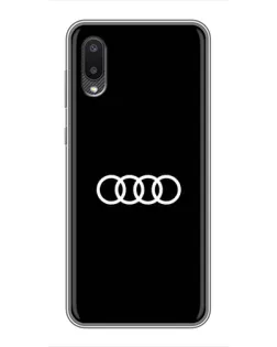 Чехол для Samsung Galaxy A02 с картинкой «Audi White Logo»