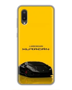 Чехол для Samsung Galaxy A02 с картинкой «Lamborghini Huracan черный»