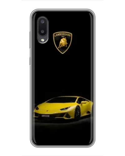 Чехол для Samsung Galaxy A02 с картинкой «Lamborghini желтый акцент»