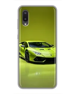 Чехол для Samsung Galaxy A02 с картинкой «Салатовый Lamborghini Huracan»