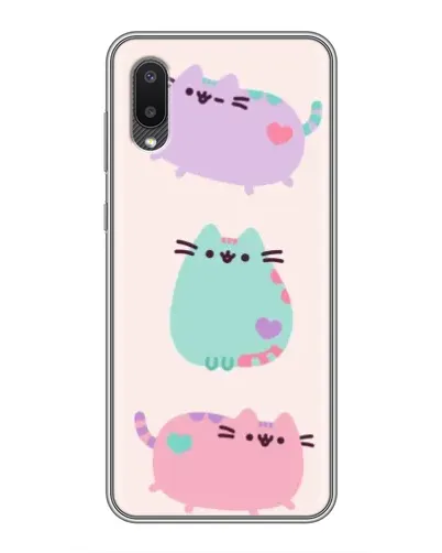 Чехол для Samsung Galaxy A02 с картинкой «Pusheen трио» Чехол для Samsung Galaxy A02 с картинкой «Pusheen трио»
