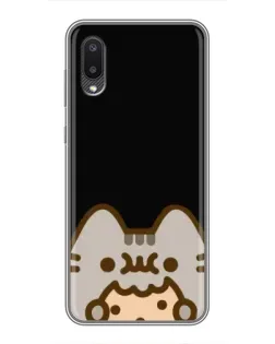 Чехол для Samsung Galaxy A02 с картинкой «Пушин на черном»