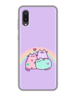 Чехол для Samsung Galaxy A02 с картинкой «Радужные Пушины»
