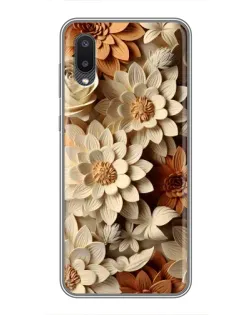 Чохол для Samsung Galaxy A02 з картинкою «Бежевий флористичний декор»
