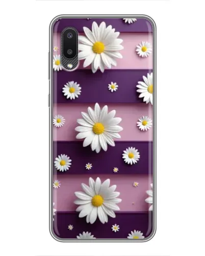 Чехол для Samsung Galaxy A02 с картинкой «Ромашки на фиолетовом» Чехол для Samsung Galaxy A02 с картинкой «Ромашки на фиолетовом»