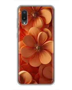 Чохол для Samsung Galaxy A02 з картинкою «Помаранчева макро квітка»