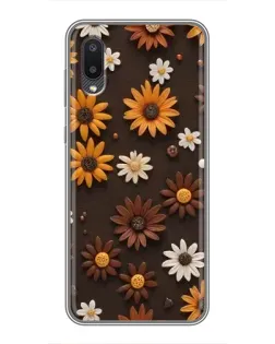 Чохол для Samsung Galaxy A02 з картинкою «Візерунок з маленьких соняшників»