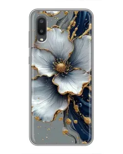 Чохол для Samsung Galaxy A02 з картинкою «Біла квітка та золотий флюїд»