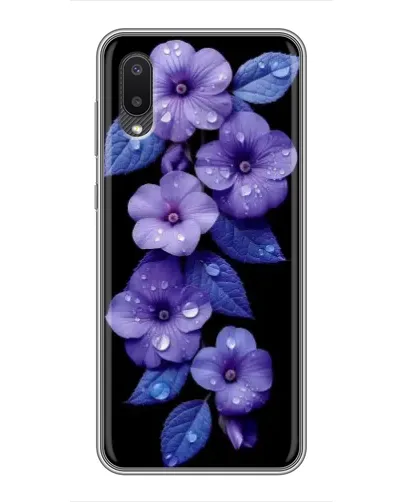 Чехол для Samsung Galaxy A02 с картинкой «Фиолетовые цветы с росою» Чехол для Samsung Galaxy A02 с картинкой «Фиолетовые цветы с росою»