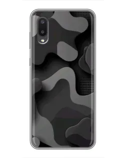 Чехол для Samsung Galaxy A02 с картинкой «Темный абстрактный камуфляж»