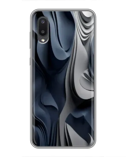 Чехол для Samsung Galaxy A02 с картинкой «Объемные синие складки»