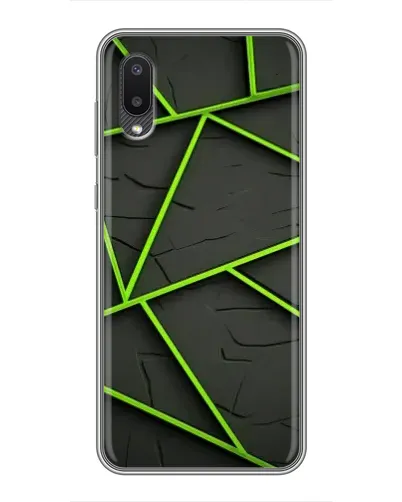 Чехол для Samsung Galaxy A02 с картинкой «Зеленые геометрические линии»