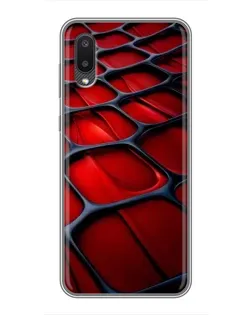 Чехол для Samsung Galaxy A02 с картинкой «Красная глянцевая сетка»