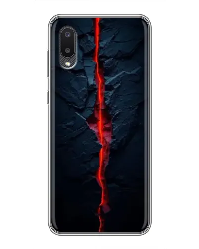 Чехол для Samsung Galaxy A02 с картинкой «Kрасная лавовая трещина»