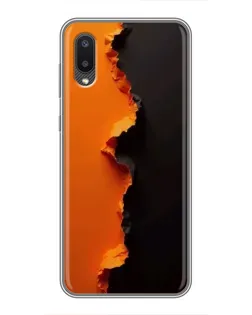 Чехол для Samsung Galaxy A02 с картинкой «Оранжевый разлом»