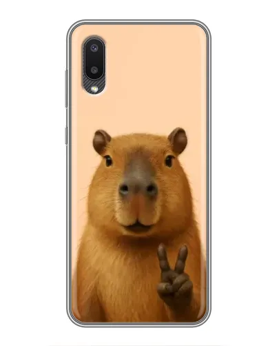 Чехол для Samsung Galaxy A02 с картинкой «Капибара виктория»