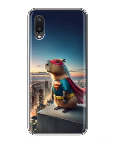 Чехол для Samsung Galaxy A02 с картинкой «Капи-мен супергерой»
