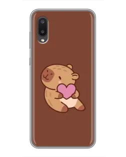 Чохол для Samsung Galaxy A02 з картинкою «Капібара з серцем» Чохол для Samsung Galaxy A02 з картинкою «Капібара з серцем»