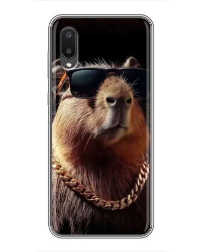 Чехол для Samsung Galaxy A02 с картинкой «Капибара золотая цепь»