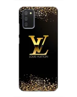 Чехол для Samsung Galaxy A02s с картинкой «LV — золотые искры»
