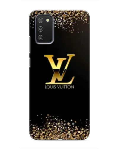 Чехол для Samsung Galaxy A02s с картинкой «LV — золотые искры»