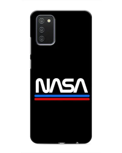 Чехол для Samsung Galaxy A02s с картинкой «NASA — классика Red Blue»