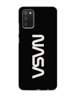 Чехол для Samsung Galaxy A02s с картинкой «NASA — вертикальный логотип»