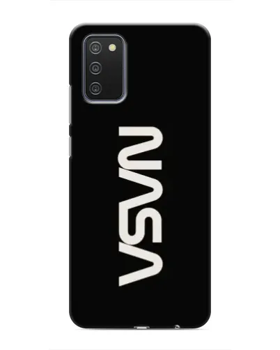 Чехол для Samsung Galaxy A02s с картинкой «NASA — вертикальный логотип»