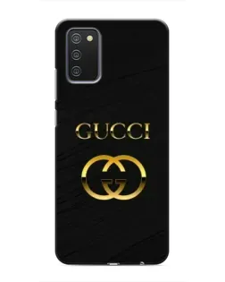 Чехол для Samsung Galaxy A02s с картинкой «Золотой логотип Gucci»
