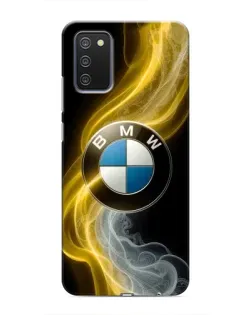 Чехол для Samsung Galaxy A02s с картинкой «Золотистый дым BMW»