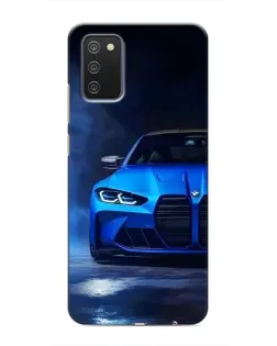 Чехол для Samsung Galaxy A02s с картинкой «Голубая BMW M4»
