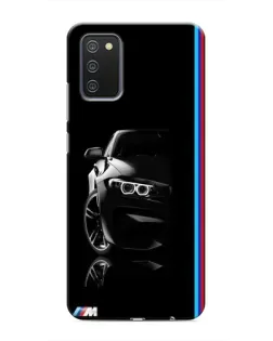 Чехол для Samsung Galaxy A02s с картинкой «Силуэт BMW в темноте»