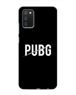 Чехол для Samsung Galaxy A02s с картинкой «PUBG — белый логотип»