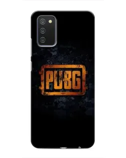 Чехол для Samsung Galaxy A02s с картинкой «PUBG — золотой логотип»