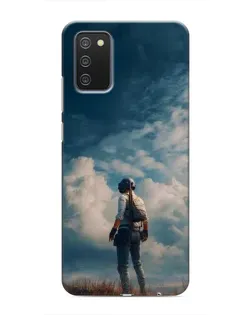 Чехол для Samsung Galaxy A02s с картинкой «Герой PUBG на скале»